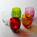 Haonai 2016 hot sale colored glass candle holder